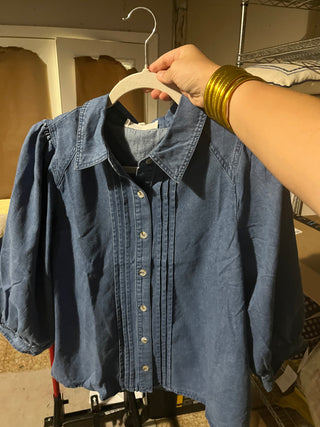 Dailee Denim Top-Short Sleeve Top-K. Ellis Boutique