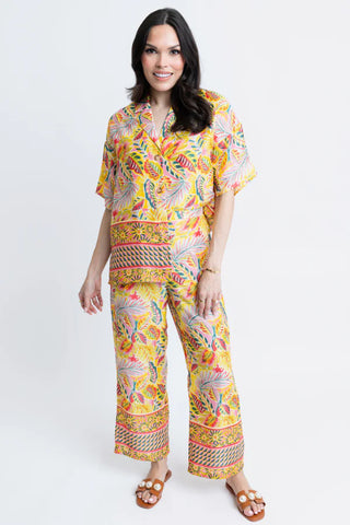 Karlie- Tropical Satin Pants-Pant-K. Ellis Boutique