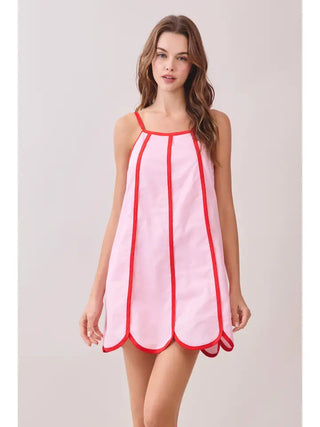 Allison Trim Mini Dress- Light Pink-K. Ellis Boutique