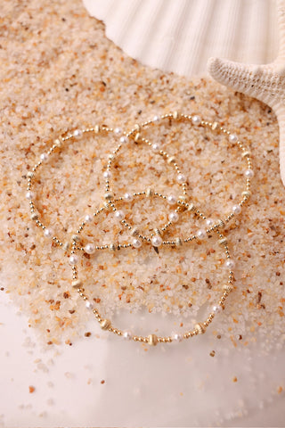 Palmer Fluted Bracelet in Pearl-Bracelet-K. Ellis Boutique