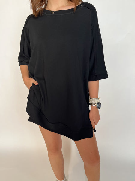 French Terry Set Short Set- Black-K. Ellis Boutique