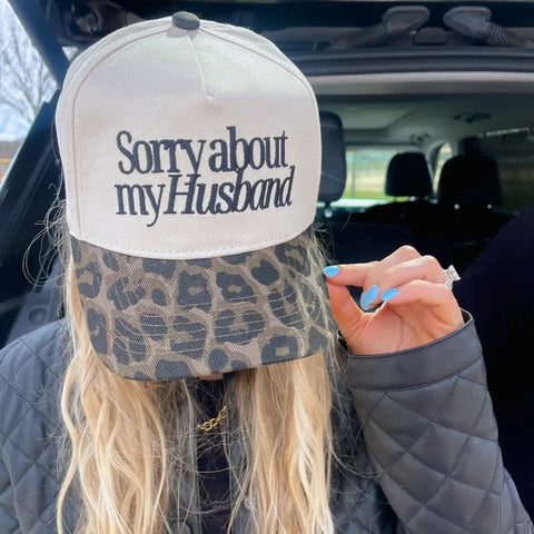 Sorry About My Husband Trucker- Leopard-K. Ellis Boutique