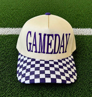 GAMEDAY CHECKERED HATS-purple-K. Ellis Boutique