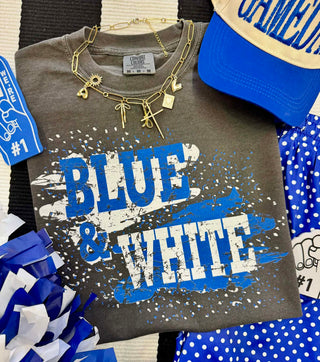 Blue And White Splatter Tee