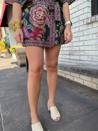 Portia Floral Skirt-Shorts & Skirts-K. Ellis Boutique