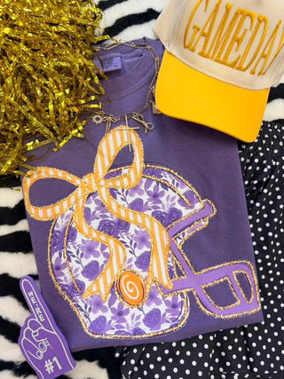 Purple Floral Helmet Tee-K. Ellis Boutique