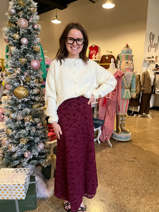 Herbert Skirt Bordeaux- FRNCH-K. Ellis Boutique