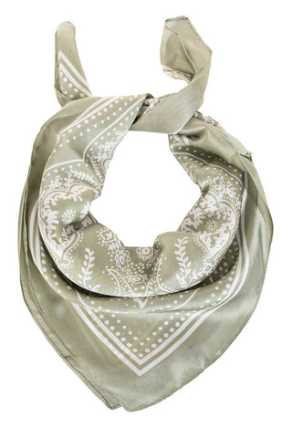 Light Paisley Design Square Bandana Scarf: NV-K. Ellis Boutique