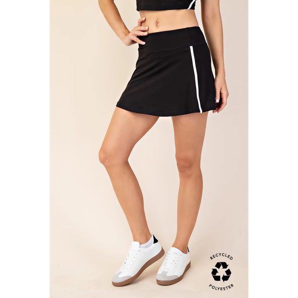 Recycled Butter Skort- Black-K. Ellis Boutique
