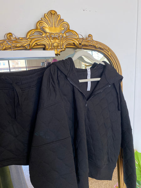 Quilted Pullover Skort Set- Black-K. Ellis Boutique