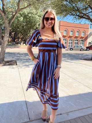 Ellison Striped Midi-Midi/Maxi Dress-K. Ellis Boutique