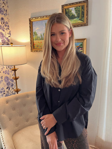 Reese Oversized Button Down- Black-K. Ellis Boutique