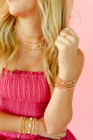 Hot Pink May Ring - Beaded Blondes-K. Ellis Boutique