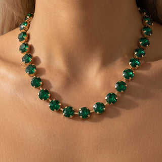 Round Crystal Tennis Necklace: CR-Necklace-K. Ellis Boutique