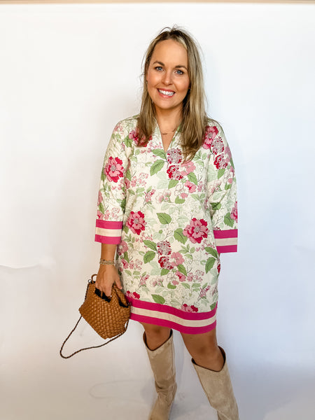 Floral Contrast Band Mini- Pink-K. Ellis Boutique