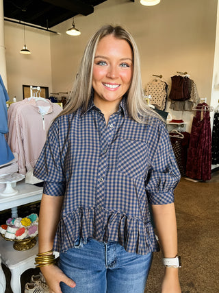 Harper Gingham Top-Long Sleeve Top-K. Ellis Boutique
