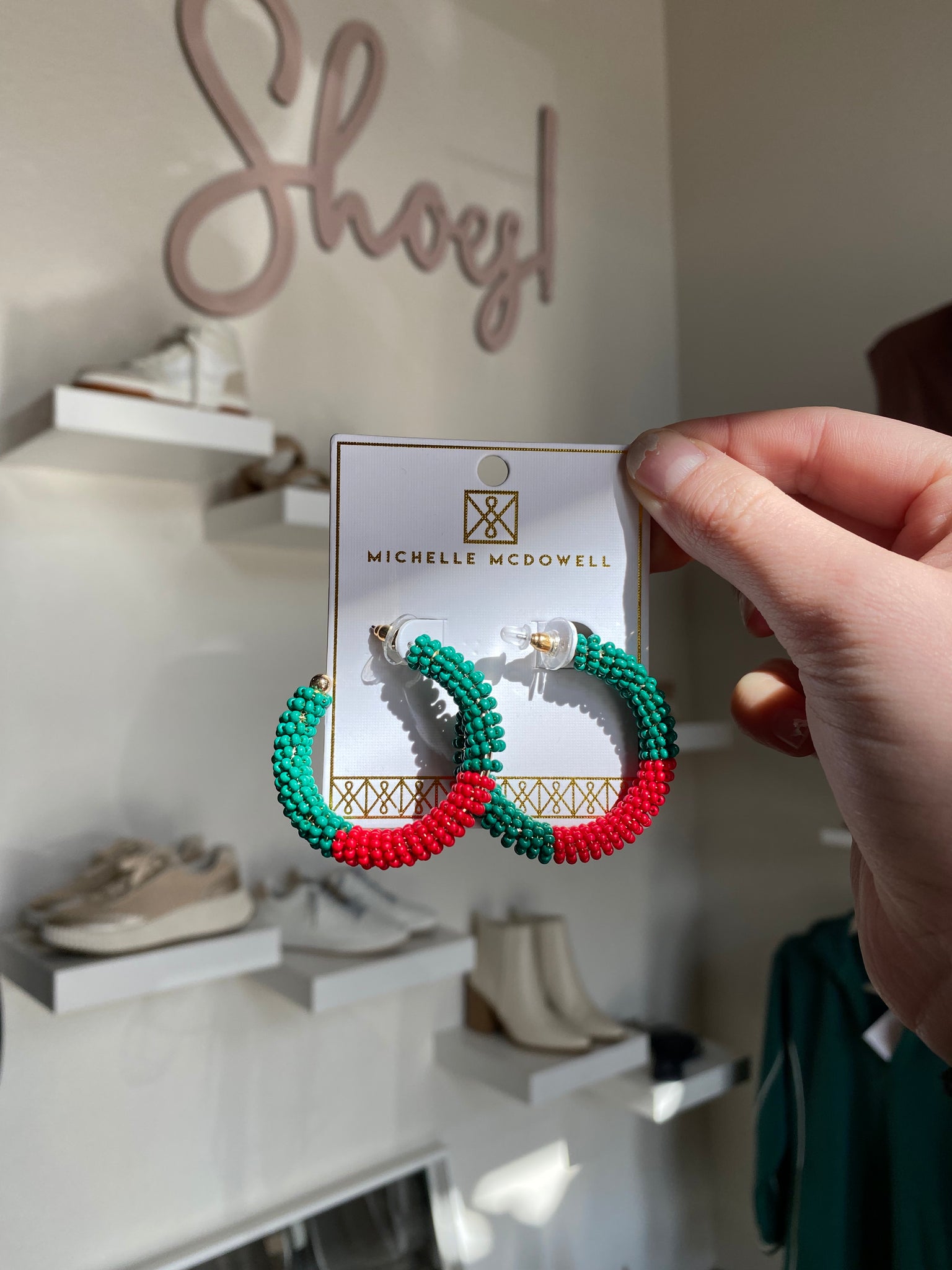 Staci Earrings-Red/Green-K. Ellis Boutique