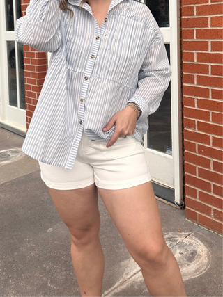 Solid Shorts - Off White-Shorts & SKirts-K. Ellis Boutique