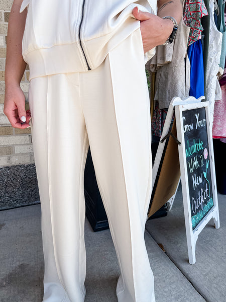 Buttery Soft Modal Pant Set- Ecru-K. Ellis Boutique