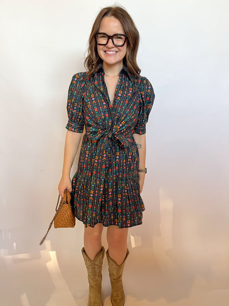 Lolita Mini Dress- Botanical Ribbon-K. Ellis Boutique