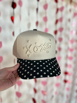 XOXO Trucker- Black Polka Dot-Hats-K. Ellis Boutique