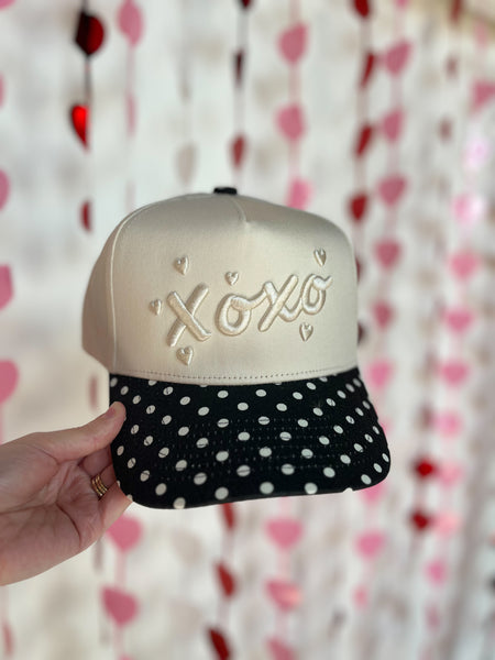 XOXO Trucker- Black Polka Dot-K. Ellis Boutique