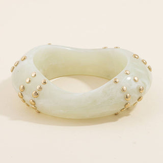 Wavy Marbled Stud Cluster Bangle Bracelet: SA-Bracelet-K. Ellis Boutique