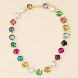 Chunky Jewel Tone Round Crystal Collar Necklace: MT-Necklace-K. Ellis Boutique