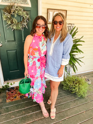 Calista Ruffle Midi Dress- Floral-Midi-K. Ellis Boutique