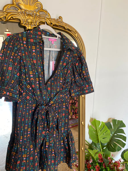 Lolita Mini Dress- Botanical Ribbon-K. Ellis Boutique
