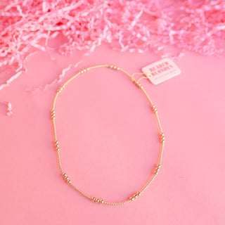 ILY Necklace in Gold: 16 inch / Stretch (No Clasp)