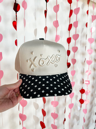 XOXO Trucker- Black Polka Dot-K. Ellis Boutique