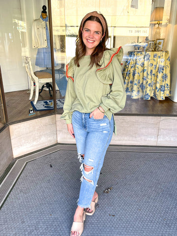 French Terry Pull Over - Olive-K. Ellis Boutique
