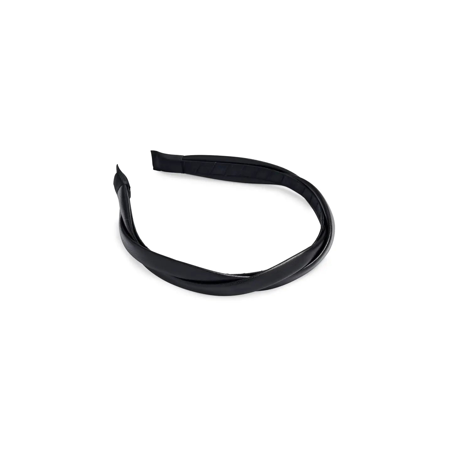 Faux Leather Twist Headband- Black-K. Ellis Boutique