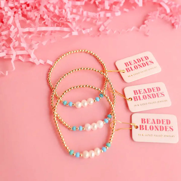 Beaded Blondes Blue & Turquoise Harper Bracelet-K. Ellis Boutique