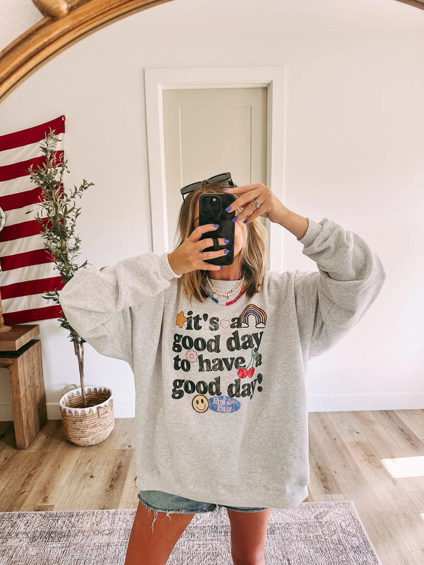 Its A Good Day Sweatshirt- Ash Grey-K. Ellis Boutique