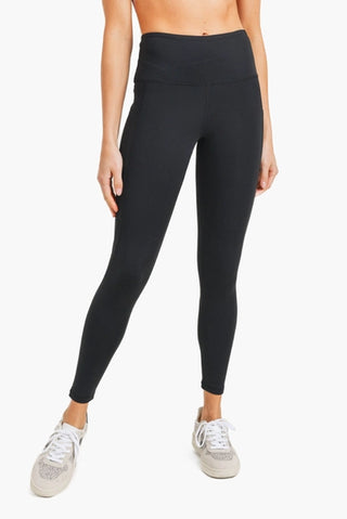 Essential Highwaist Panel Leggings- Black-Pant-K. Ellis Boutique