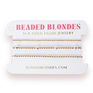 Dainty Everyday Stack in Mixed Metal- Beaded Blondes-Bracelet-K. Ellis Boutique