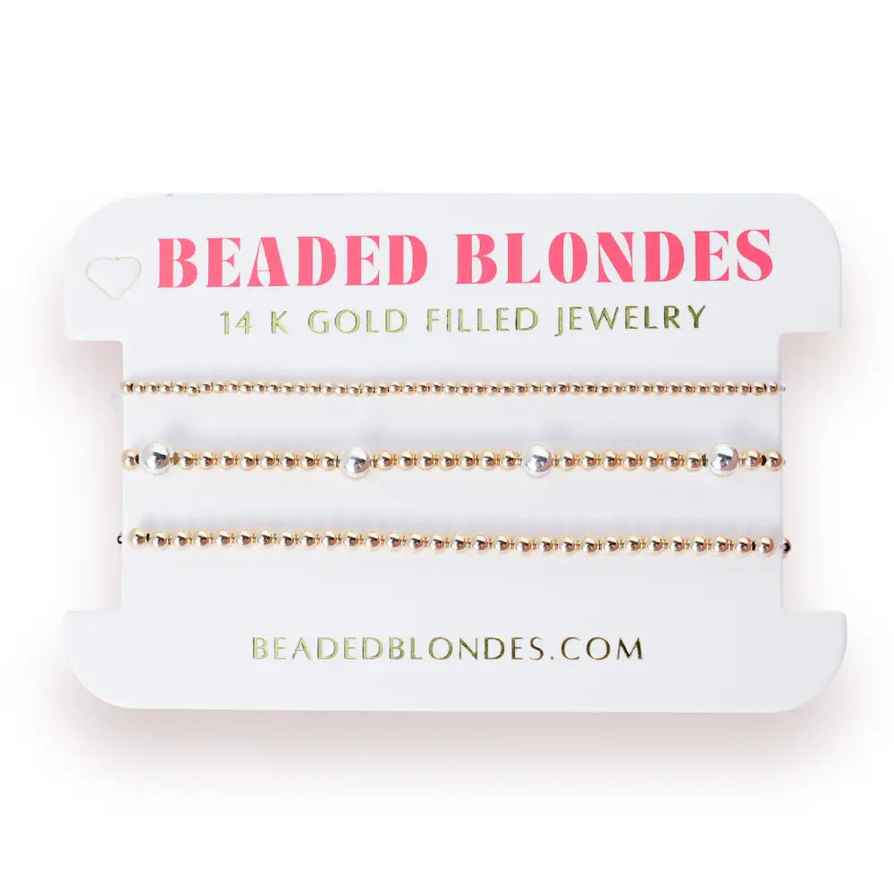 Beaded Blondes Dainty Everyday Stack in Mixed Metal-K. Ellis Boutique