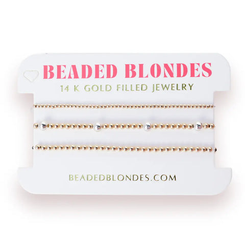 Beaded Blondes Dainty Everyday Stack in Mixed Metal-K. Ellis Boutique