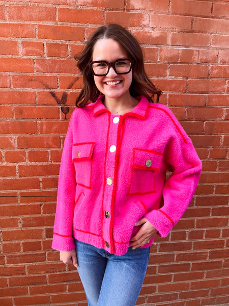 Menley Furry Contrast Jacket-K. Ellis Boutique