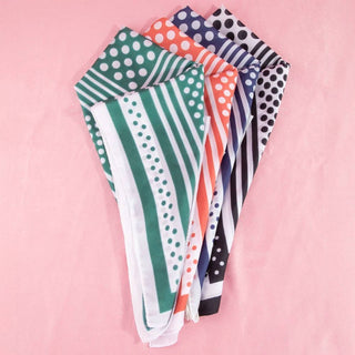 Polka Dot Concentric Square Print Satin Scarf: GN-K. Ellis Boutique