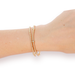 Beaded Blondes Olive + 3mm Stack - Gold-Bracelet-K. Ellis Boutique