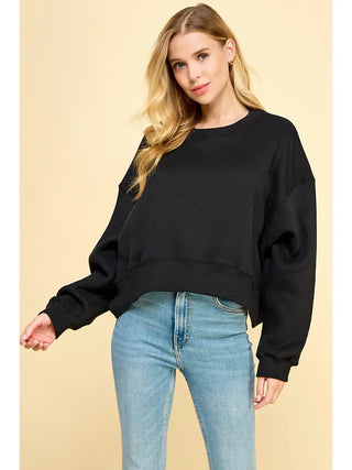 Dream Crop Sweatshirt- Black-Sweatshirt-K. Ellis Boutique