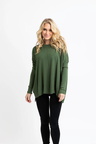 Solid Novelty Cashmere Blend Crew Sweater- Karlie- CAMEL-K. Ellis Boutique