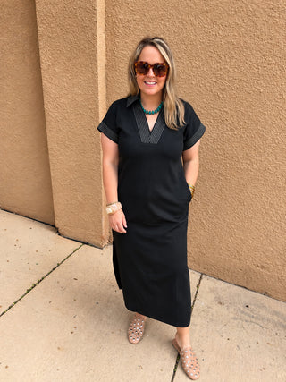 Parker Midi Dress- Black-Midi/Maxi Dress-K. Ellis Boutique