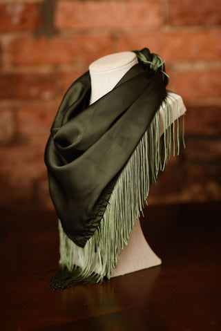 Fringe Scarf: Olive Green-Other Accessories-K. Ellis Boutique