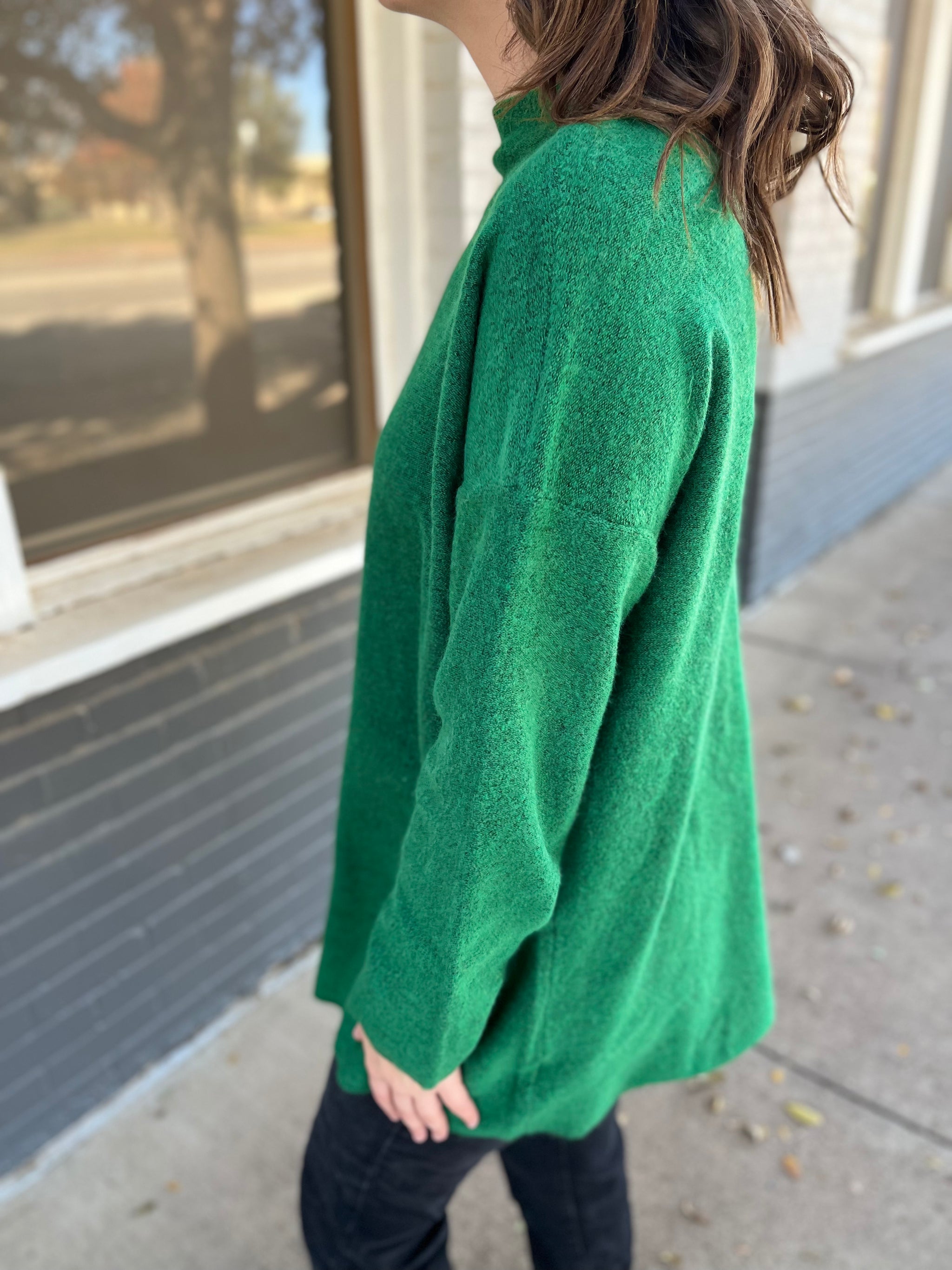 Oversize Asymmetrical Tunic/Green Top/Cotton Dress/Loose Woman Tunic/Cotton factory Blouse/Sweater Dress/Green Top/Casual Green Tunic/F1179