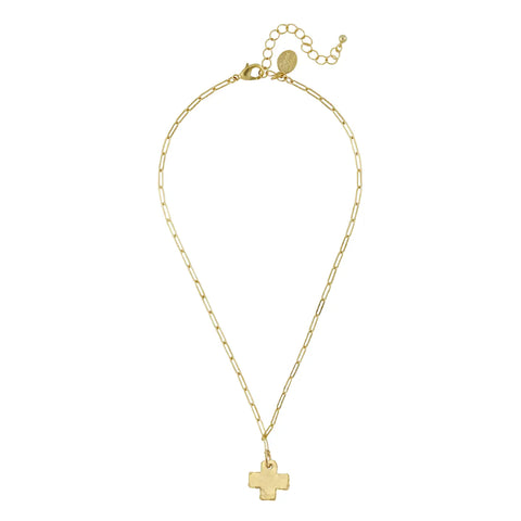 Susan Shaw- Mini Cross Paperclip Necklace-K. Ellis Boutique