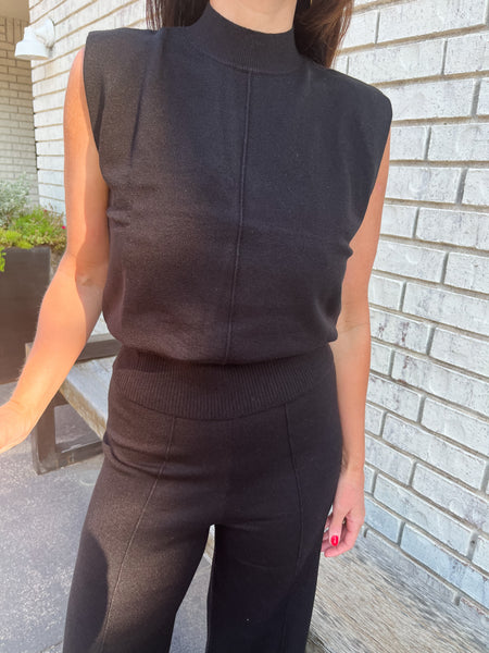 Mock Neck Sleeveless Top - Black-K. Ellis Boutique